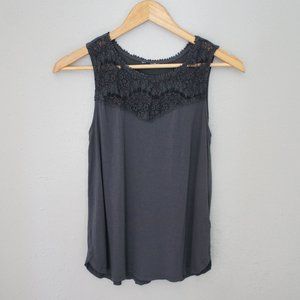 H&M Gray Lace Sleeveless Top EUC